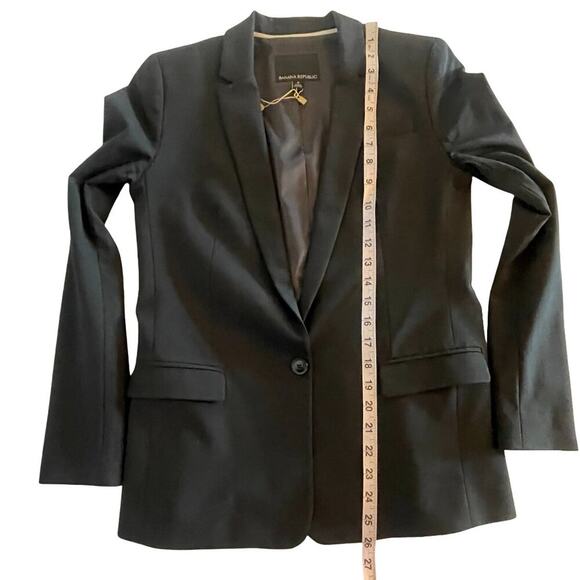 Banana Republic Women’s Black Wool Blend One-Button Blazer – Size 4 - Picture 13 of 14